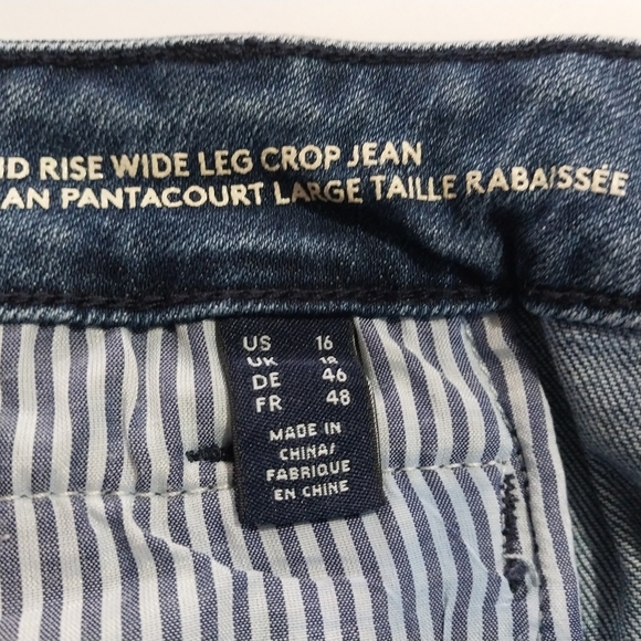 Lands' End Size 16 Women's Flare Wide Leg Blue Jeans - Picture 4 of 12